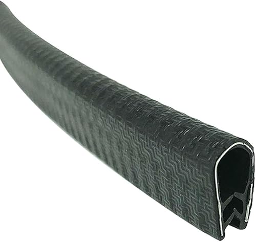 U-Shape Trim Seal Strip Kantenschutz, U-förmiger Premium-Gummidichtungsstreifen, 3,28 Fuß, mit Metallpassung, wetterfeste und flexible Tür- und Fensterdichtung zur Geräuschreduzierung(Black,17mm x 10m von BPABDEITR