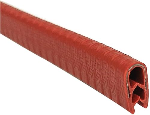 U-Shape Trim Seal Strip Kantenschutz, U-förmiger Premium-Gummidichtungsstreifen, 3,28 Fuß, mit Metallpassung, wetterfeste und flexible Tür- und Fensterdichtung zur Geräuschreduzierung(Rosso,13mm x 7mm von BPABDEITR