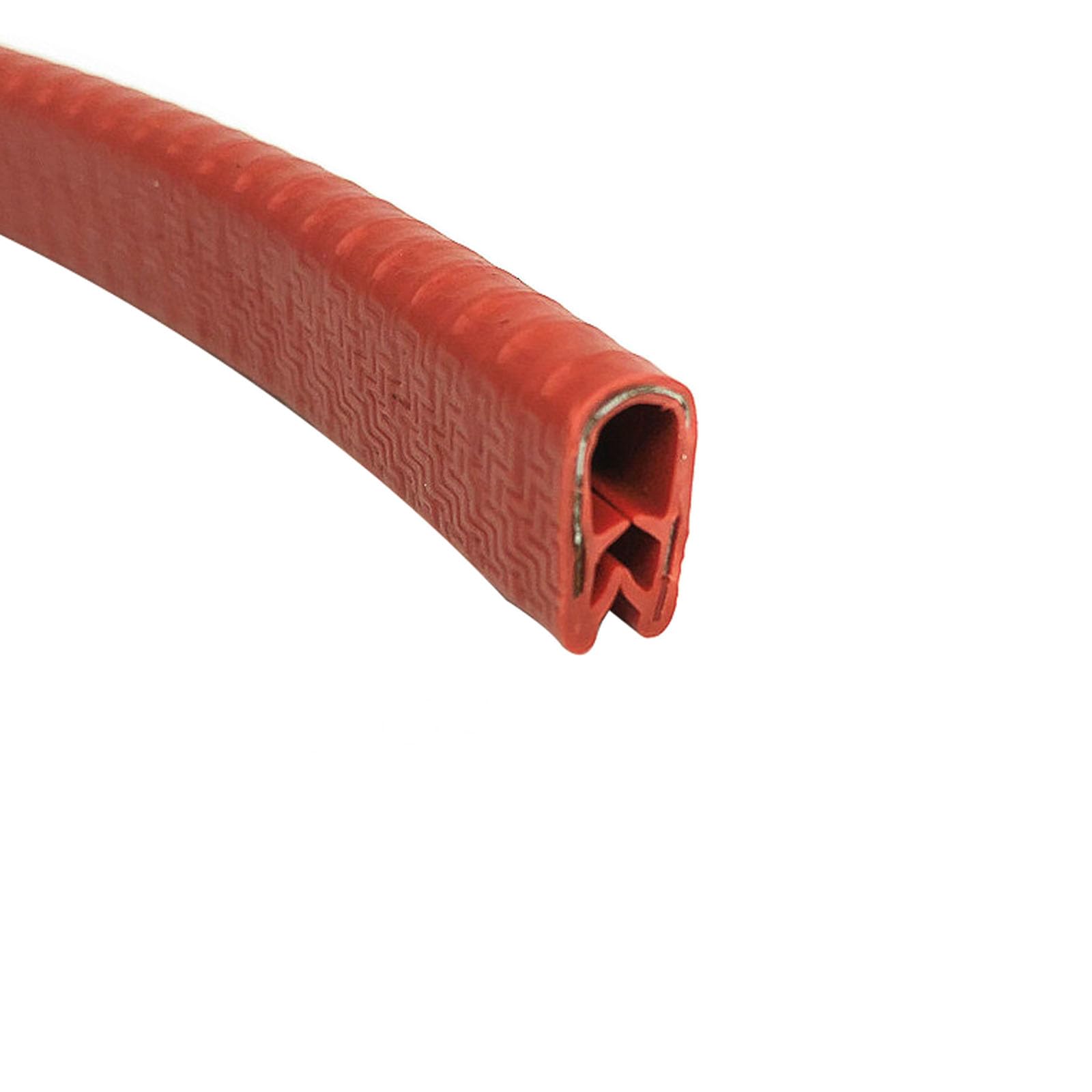 U-Shape Trim Seal Strip Kantenschutz, U-förmiger Premium-Gummidichtungsstreifen, 3,28 Fuß, mit Metallpassung, wetterfeste und flexible Tür- und Fensterdichtung zur Geräuschreduzierung(Rosso,15mm x 8mm von BPABDEITR