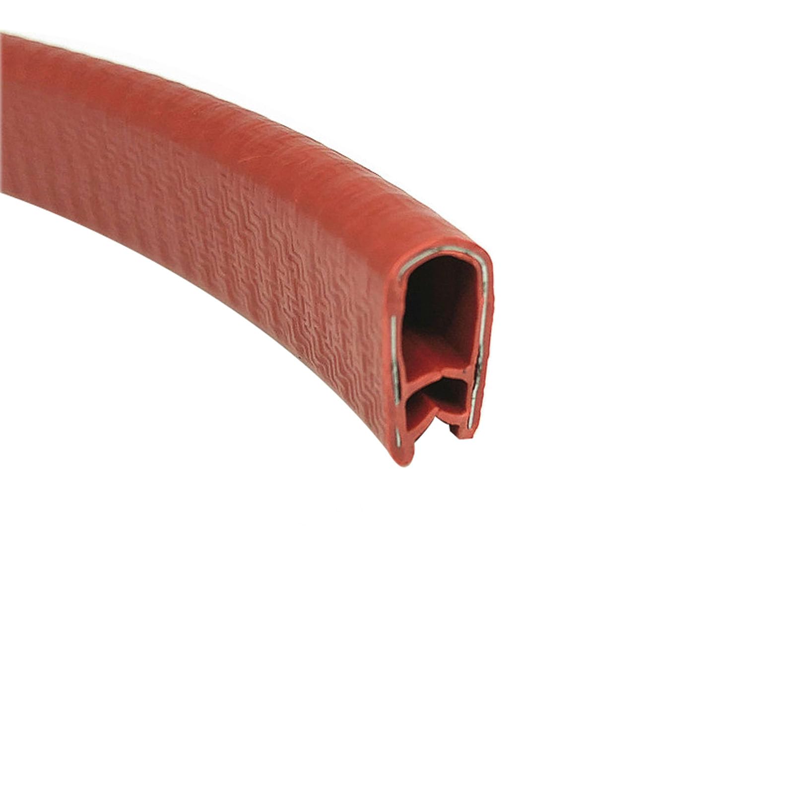 U-Shape Trim Seal Strip Kantenschutz, U-förmiger Premium-Gummidichtungsstreifen, 3,28 Fuß, mit Metallpassung, wetterfeste und flexible Tür- und Fensterdichtung zur Geräuschreduzierung(Rosso,17mm x 9mm von BPABDEITR