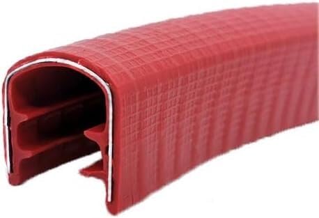 U-Shape Trim Seal Strip Kantenschutz, U-förmiger Premium-Gummidichtungsstreifen, 3,28 Fuß, mit Metallpassung, wetterfeste und flexible Tür- und Fensterdichtung zur Geräuschreduzierung(Rosso,25mm x 21m von BPABDEITR