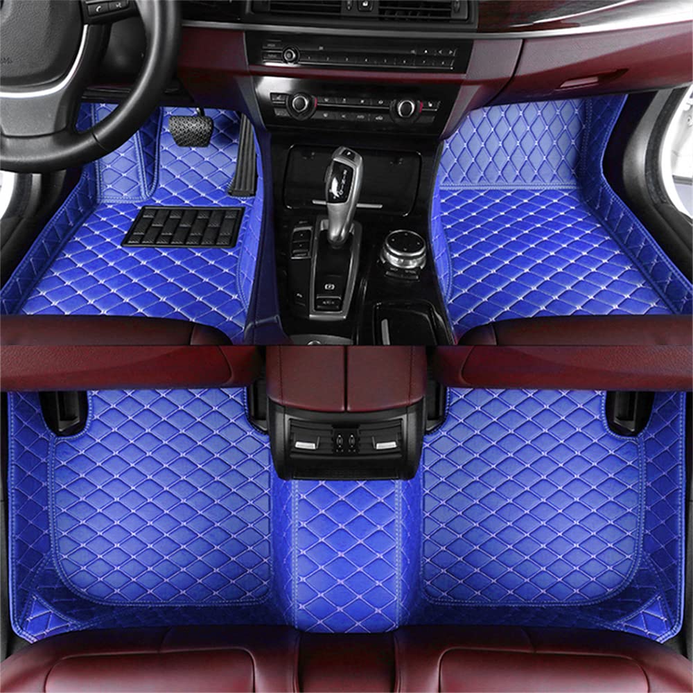 BPOOBP Auto Fußmatten Leder Bodenmatte für CRZ 2010-2012 Allwetter Fussmatten Set Zubehör Fußmatte Blau von BPOOBP