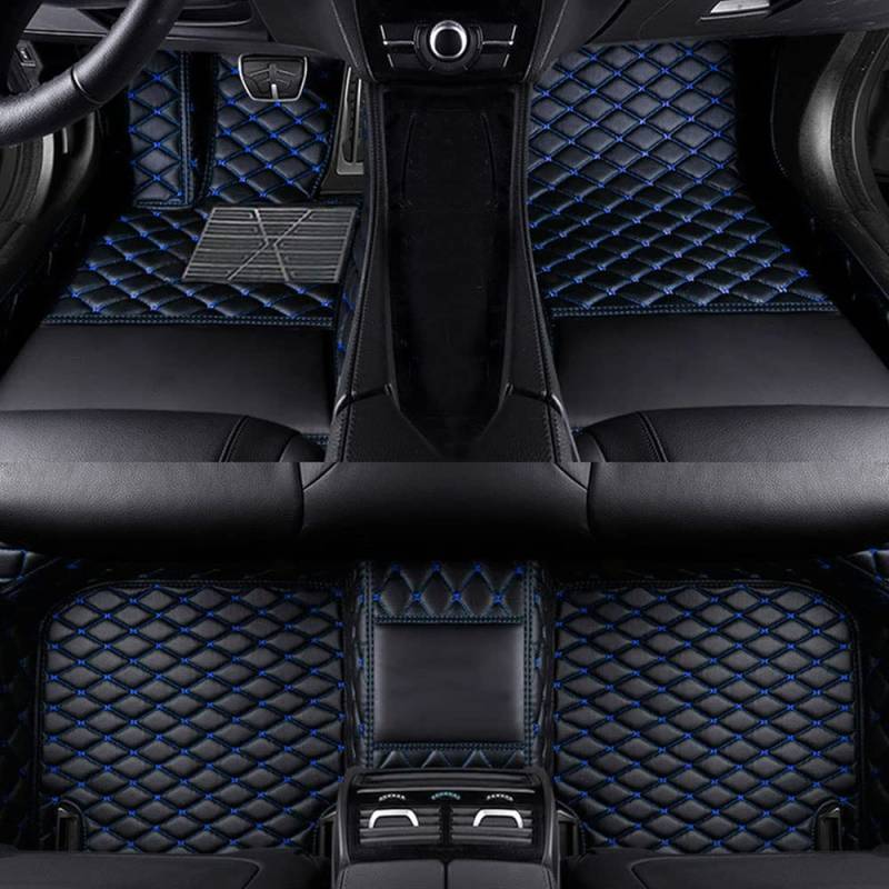 BPOOBP Auto Fußmatten Leder Bodenmatte für Crossfire 2004-2008 Allwetter Fussmatten Set Zubehör Fußmatte Schwarz Blau von BPOOBP