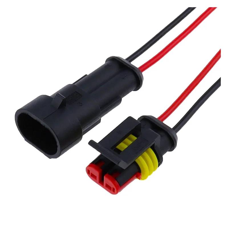 BQUIHGVF 10 Satz/los 2 Pin Way Wasserdichte Elektrische Verbinder Adapter Stecker W/Draht AWG for Auto Fahrzeug Motorräder von BQUIHGVF