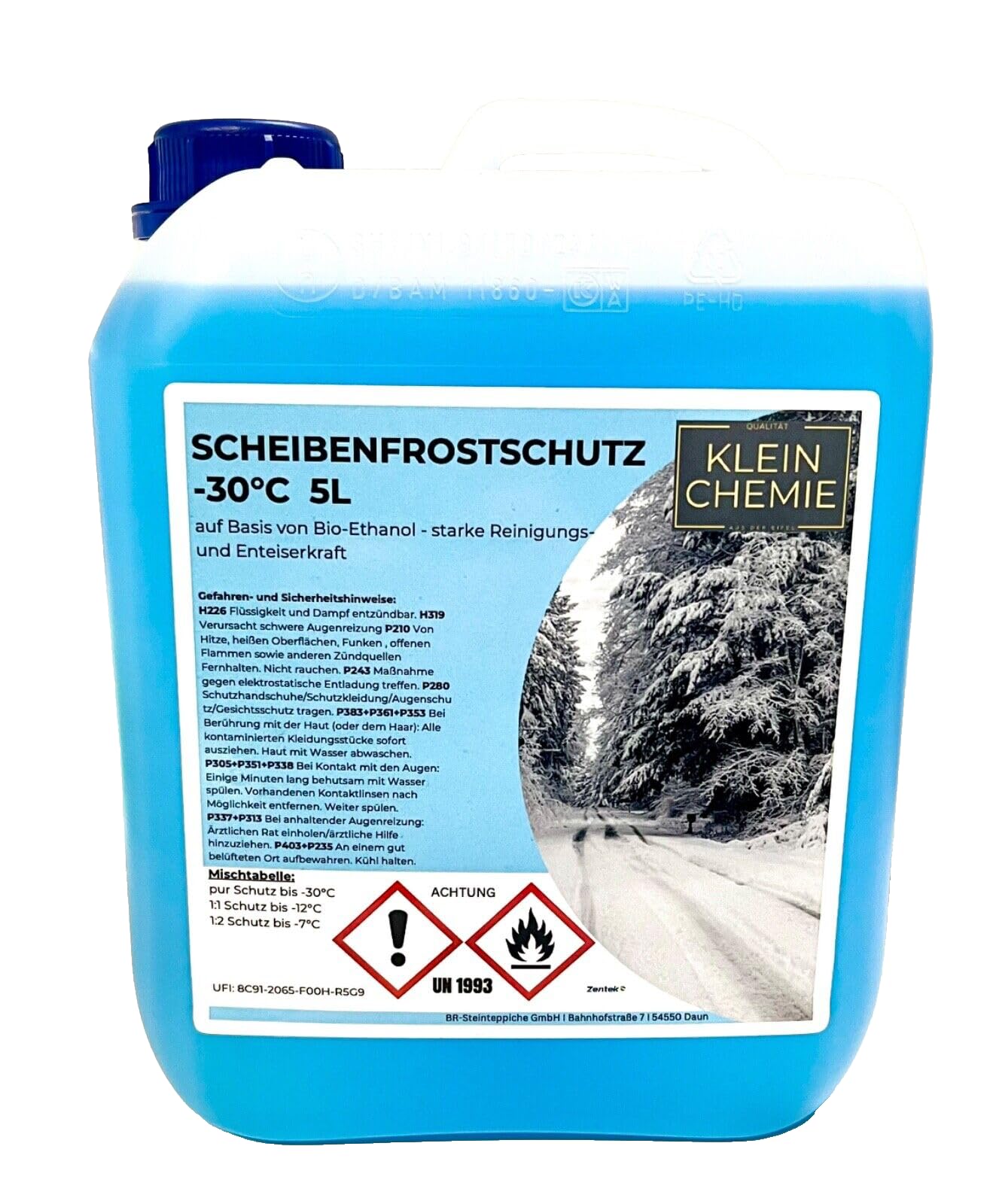 BR-Steinteppiche Scheibenfrostschutz -30°C 10L Winter KLARSICHT Premium Konzentrat Frostschutz I PKW KFZ LKW Bus I Industrie Handwerk Privat I sehr sparmsam I Frostsicher I verdünnbar von BR-Steinteppiche