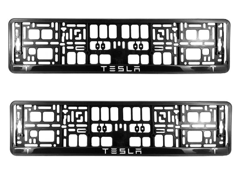 2 StüCke Auto Kennzeichenhalter FüR Tesla, Edelstahl Nummernschildrahmen Modifikations ZubehöR von BRALEM