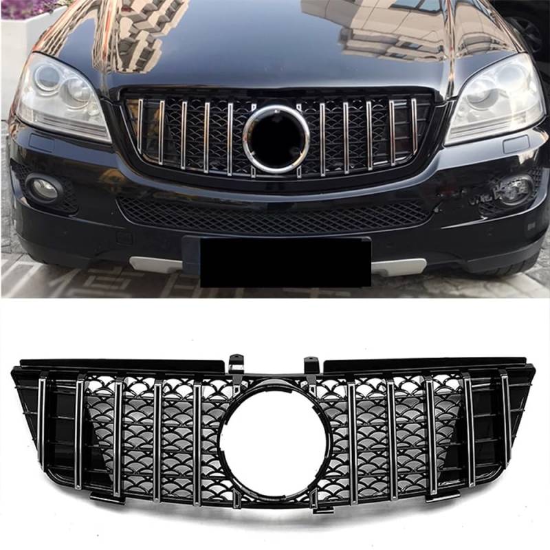 Auto 3D Frontgrill, Für Mercedes-Benz ML Class W164 ML320 ML350 ML550 2005-2008, Kühlergrill, Vordere Niere Stoßstange Grillersatz, Zubehör für Außenmodifikationen von BRALEM