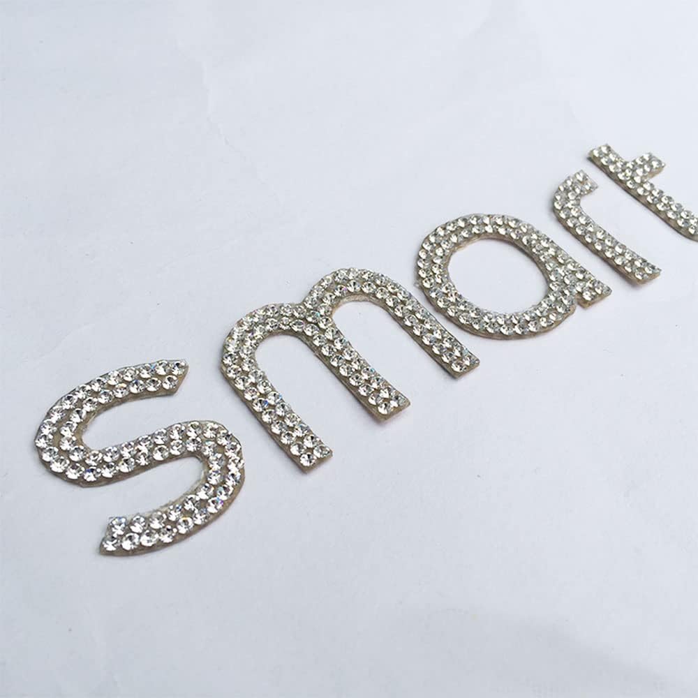 Bling 3D Metall Auto Logo Aufkleber FüR Smart 451 453 Fortwo Forfour, Strass Auto Abzeichen Emblem Aufkleber Alphabet Selbstklebend Universal Dekoration ZubehöR,White-451 von BRALEM