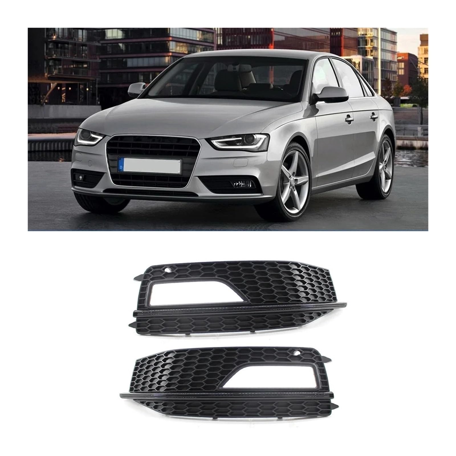 1 Pair Car Front Grille Mesh Fog Light Grill Grills Grill Cover Replacement Compatible For Audi A4 B8 2012-2015 S4 S-Line Facelift(Left) von BRANISLVV