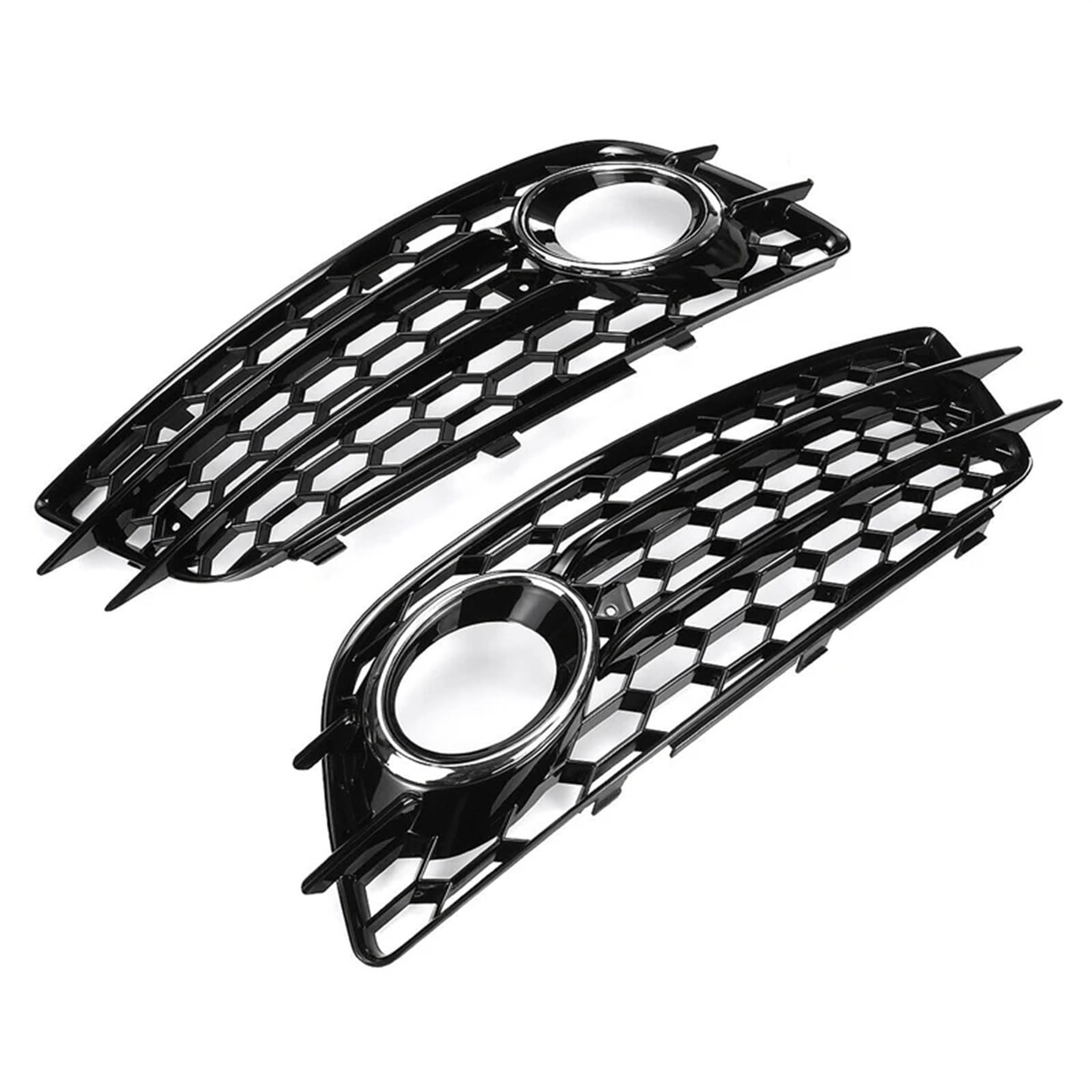 2PCS Car Front Fog Light Grille Cover Honeycomb Fog Lamp Grill Compatible For Audi A4 B8 S-Lines S4 Bumper 2008-2012(Chrome) von BRANISLVV