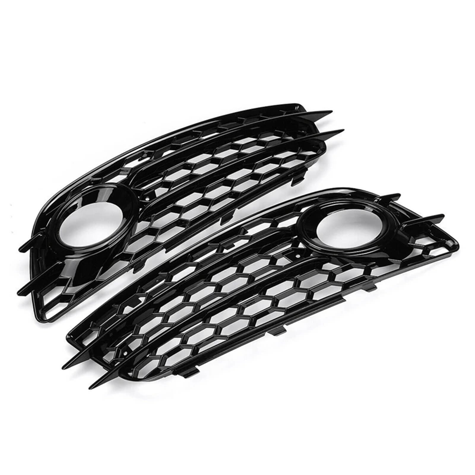 2PCS Car Front Fog Light Grille Cover Honeycomb Fog Lamp Grill Compatible For Audi A4 B8 S-Lines S4 Bumper 2008-2012(Gloss Black) von BRANISLVV