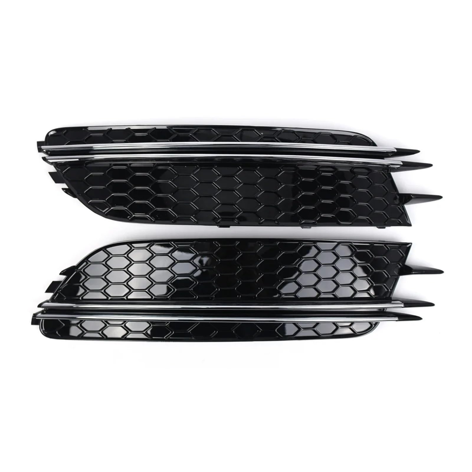 2Pcs Car Front Fog Light Lamp Grille Grill Cover Compatible For A6 C7 Sedan/Avant Standard Version 2012-2015 ABS(Chrome Black) von BRANISLVV