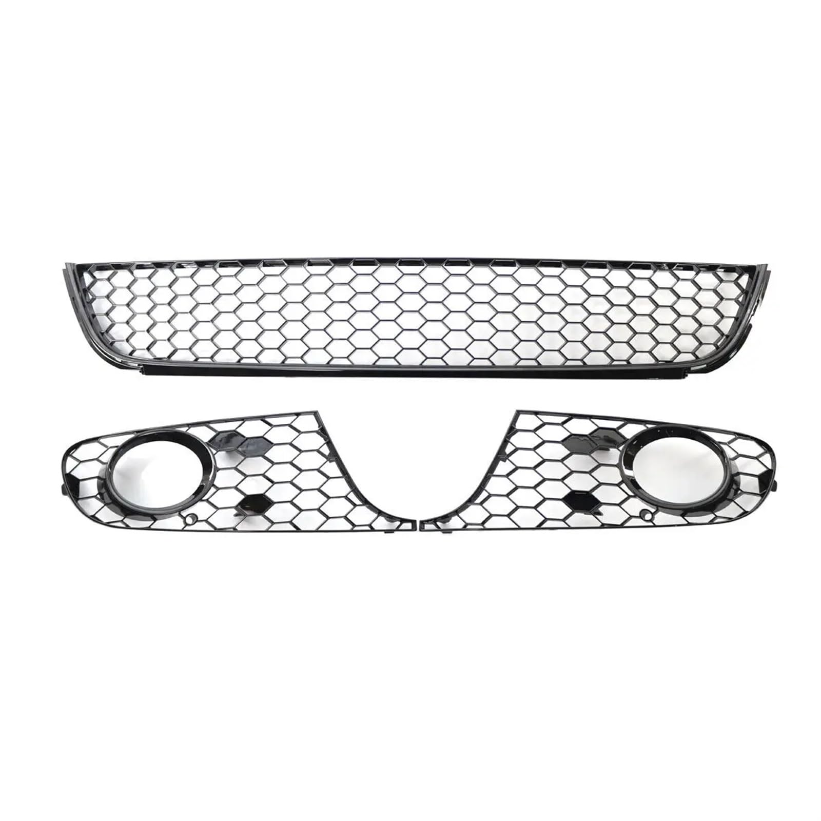 Honeycomb Front Center Lower Bumper Mesh Grille Fog Light Vent Grille Mesh Grill Cover Case Compatible For Golf MK6 2009-2013(3 PCS) von BRANISLVV