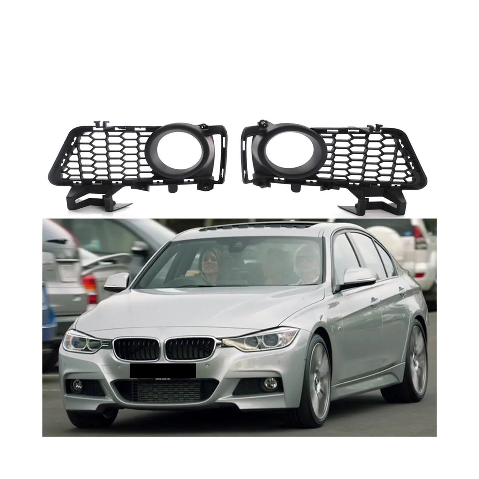 MagicKit Pair Black Front Bumper Fog Light Grill Compatible For 3 Series F30 F31 F35 2011-2015 M Sport(A pair) von BRANISLVV