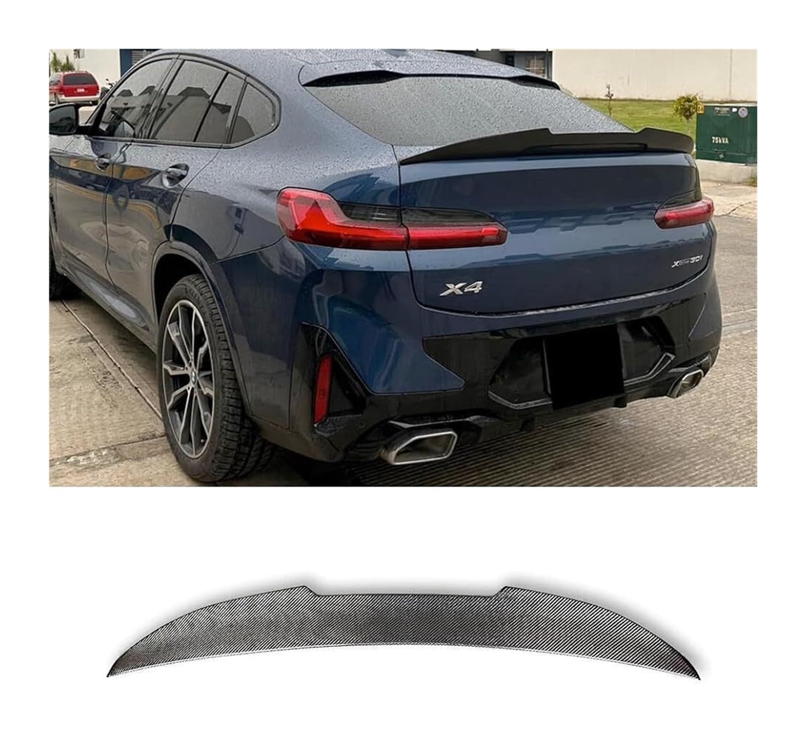 Spoiler Wing Glossy Black Rear Trunk Lip Spoiler Rear Trunk Spoiler Wing Carbon Compatible for BMW X4 X4M G02 F98 2019-2023 von BRANISLVV