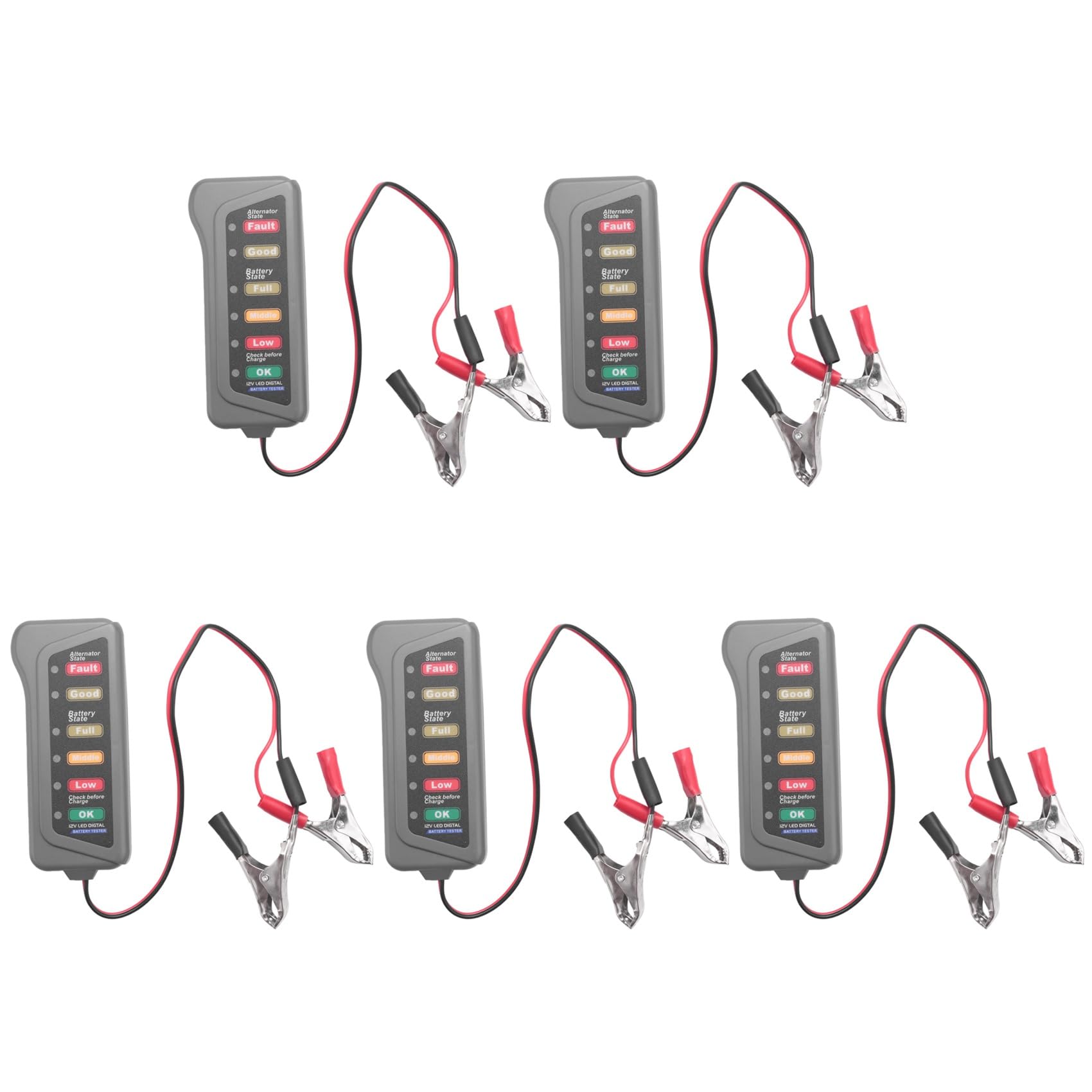 BRCUAT 5X 12V Autobatterie- und Lichtmaschinentester - Test Battery Condition & Alternator Charging (LED-Anzeige) von BRCUAT