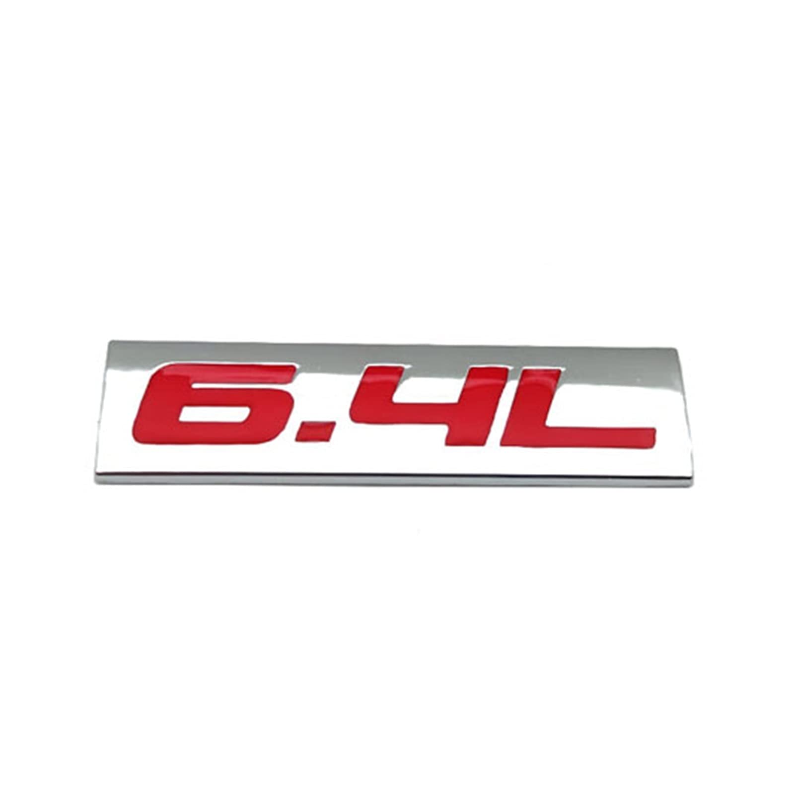 BREAUX Metallauto Styling 6.4L Logo Emblem Flügelseite Abzeichen Kofferraum Aufkleber Aufkleber Zubehör Abzeichen (Color : Silver with R) von BREAUX