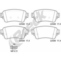 Bremsbelagsatz BRECK 22588 00 703 00, Hinten von Breck