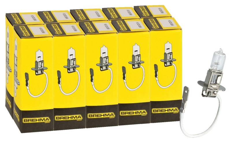 10x BREHMA H3 Halogen Autolampe 12 Volt 55 Watt PK22s von BREHMA