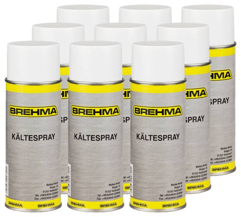 24x BREHMA Kältespray Eisspray Vereisungsspray Kühlspray 400ml -45°C mit Griff von BREHMA