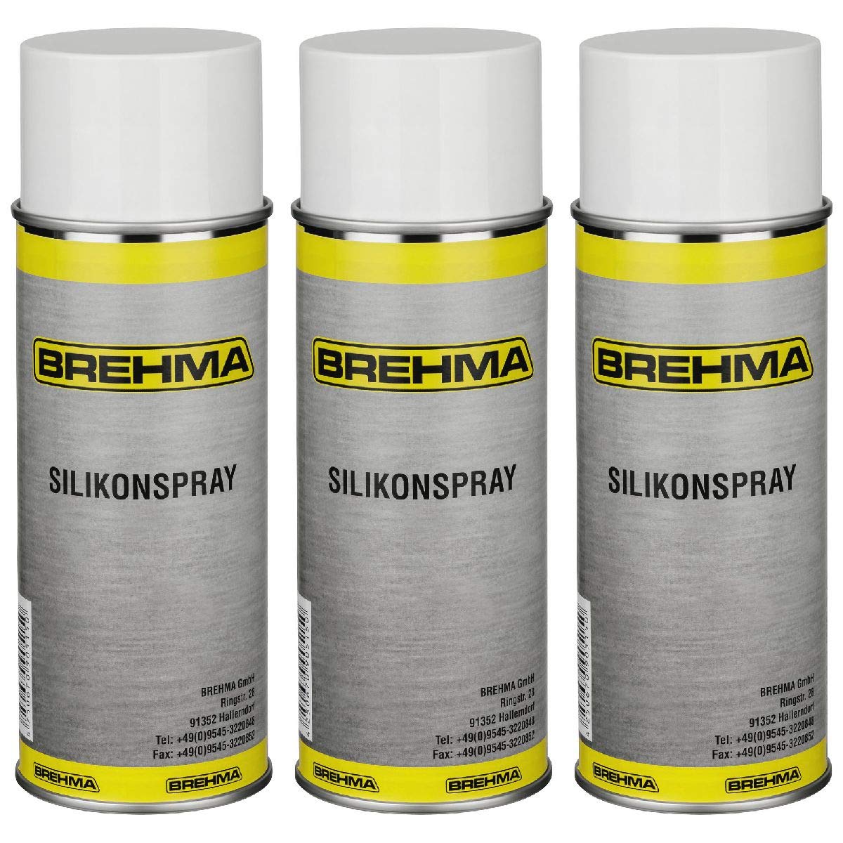 3x Silikonspray Schmiermittel Schmierstoff Siliconespray Gleitmittel Spray 400 ml von BREHMA