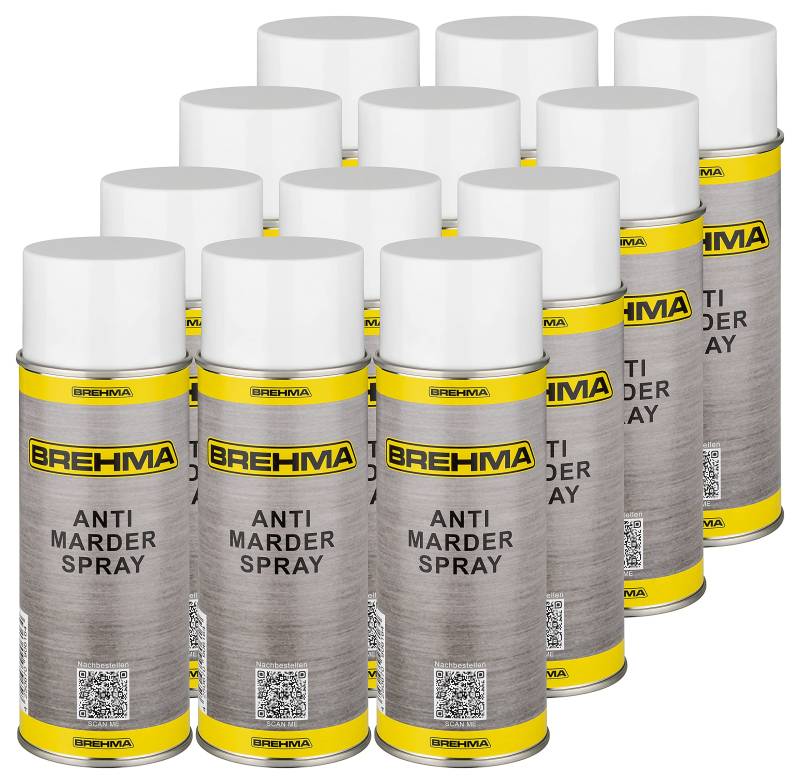 BREHMA 12x Antimarderspray Marderschreck Marder Spray Marderabwehr 400ml von BREHMA