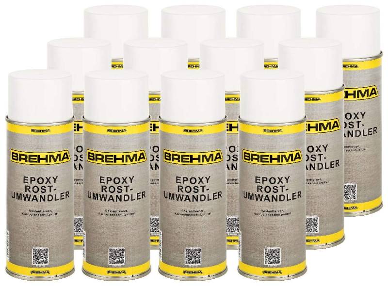 BREHMA 12x Epoxy Rostumwandler 400ml Spraydose Rostentferner Rostschutz Roststopp von BREHMA