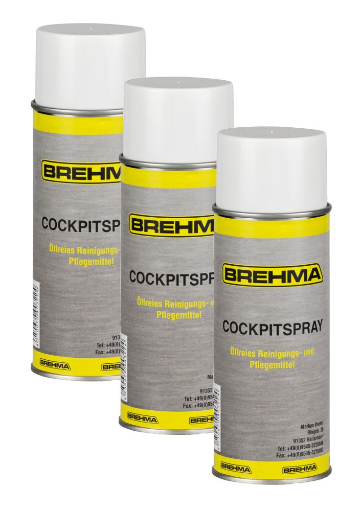 BREHMA 3X Cockpitspray Innenraumpflege Cockpit Reiniger Cockpitpflege 400ml von BREHMA