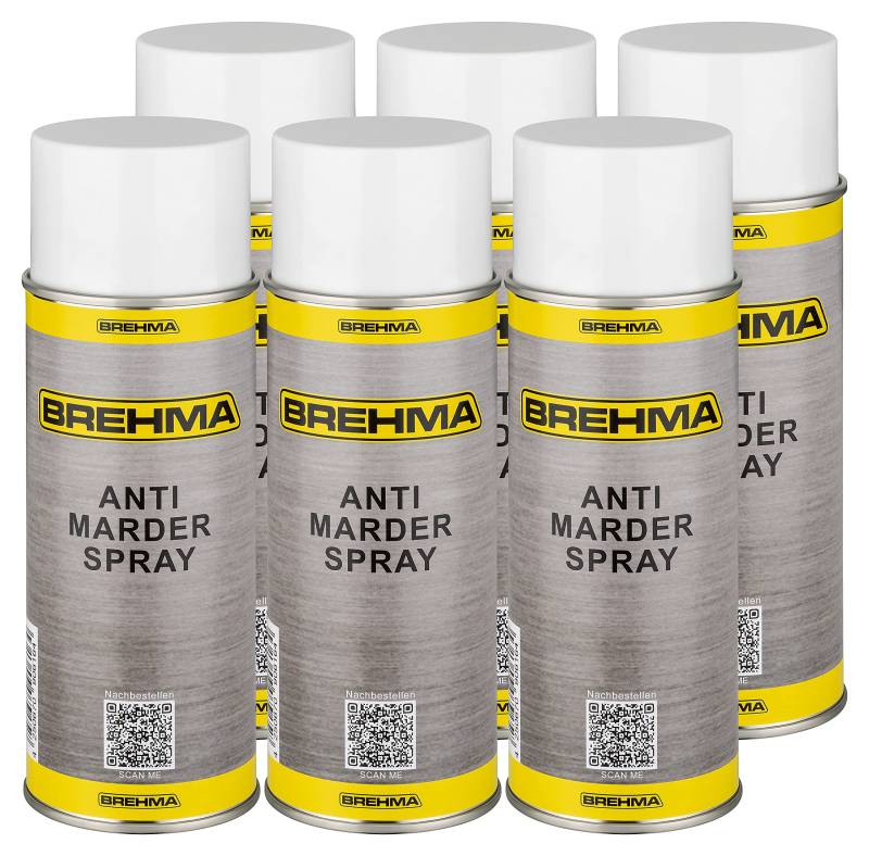 BREHMA 6X Antimarderspray Marderschreck Marder Spray Marderabwehr 400ml mit Griff von BREHMA