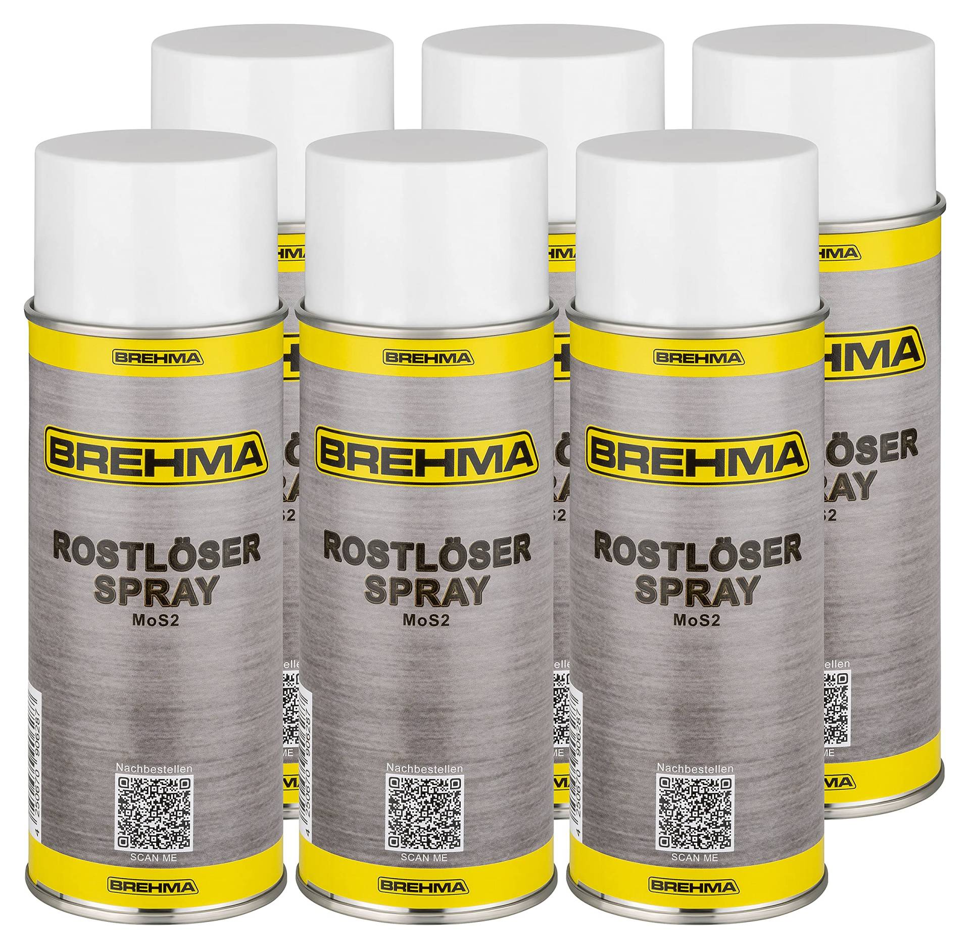 BREHMA 6X Rostlöser mit MoS2 Intensiv Rostlöserspray 400ml Korrosionsschutz mit Griff von BREHMA