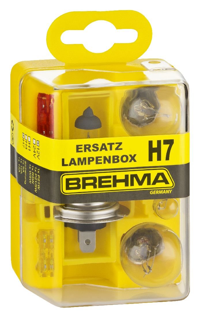 BREHMA H7 Ersatzlampenkasten Ersatzlampenbox Ersatzlampenset 12V 8teilig von BREHMA