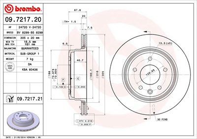 Brembo 2x Bremsscheibe für Jaguar von BREMBO