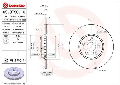 Brembo 2x Bremsscheibe für Toyota von BREMBO