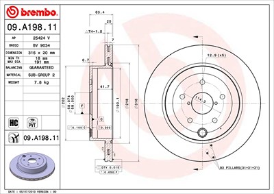 Brembo 2x Bremsscheibe für Subaru von BREMBO