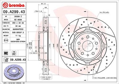 Brembo 2x Bremsscheibe für Maserati von BREMBO