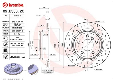 Brembo 2x Bremsscheibe für BMW von BREMBO