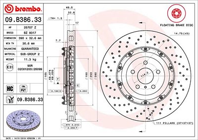 Brembo 2x Bremsscheibe für Nissan von BREMBO