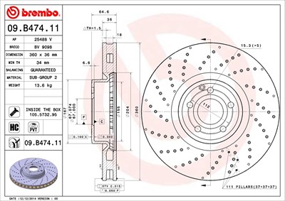 Brembo 2x Bremsscheibe für Mercedes-Benz von BREMBO