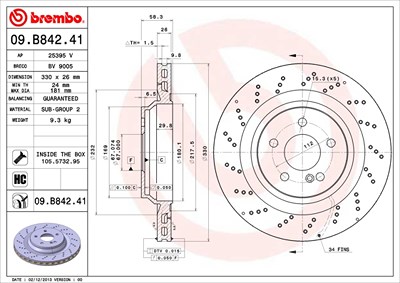 Brembo 2x Bremsscheibe für Mercedes-Benz von BREMBO