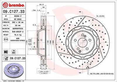 Brembo 2x Bremsscheibe für Mercedes-Benz von BREMBO