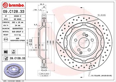 Brembo 2x Bremsscheibe für Mercedes-Benz von BREMBO