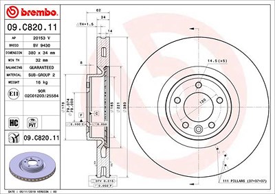 Brembo 2x Bremsscheibe für Land Rover von BREMBO