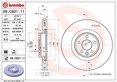 Brembo 2x Bremsscheibe für Jaguar von BREMBO