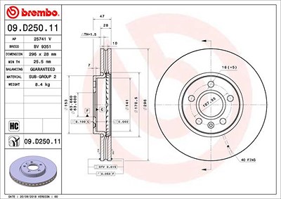 Brembo 2x Bremsscheibe für Volvo von BREMBO