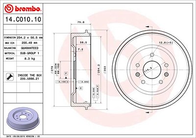 Brembo 2x Bremstrommel für Land Rover von BREMBO