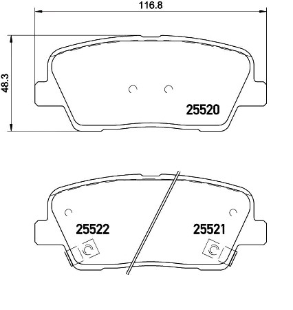 BREMBO Bremsbelagsatz HYUNDAI,KIA,GENESIS P 30 081 58302J5A25,583022MA90,583022WA90 583023NA90,58302B1A05 von BREMBO