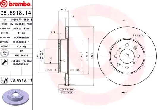 BREMBO Bremsscheibe ROVER,MG 08.6918.11 SDB100500,GBD90841,SDB000440 Bremsscheiben,Scheibenbremsen von BREMBO