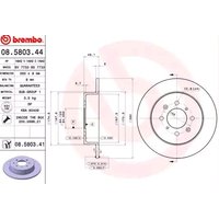 BREMBO Bremsscheibe voll 08.5803.41 Bremsscheiben,Scheibenbremsen HONDA,MG,CIVIC VII Hatchback (EU, EP, EV),CIVIC VI Hatchback (EJ, EK) von BREMBO