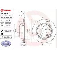 BREMBO Bremsscheibe innenbelüftet 09.B338.11 Bremsscheiben,Scheibenbremsen BMW,3 Touring (F31),3 Limousine (F30, F80),4 Gran Coupe (F36),3 GT (F34) von BREMBO