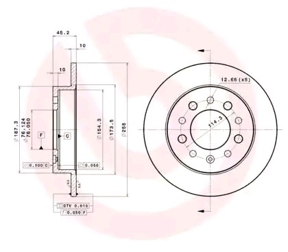 BREMBO Bremsscheibe HYUNDAI 08.B027.11 584112C000 Bremsscheiben,Scheibenbremsen von BREMBO